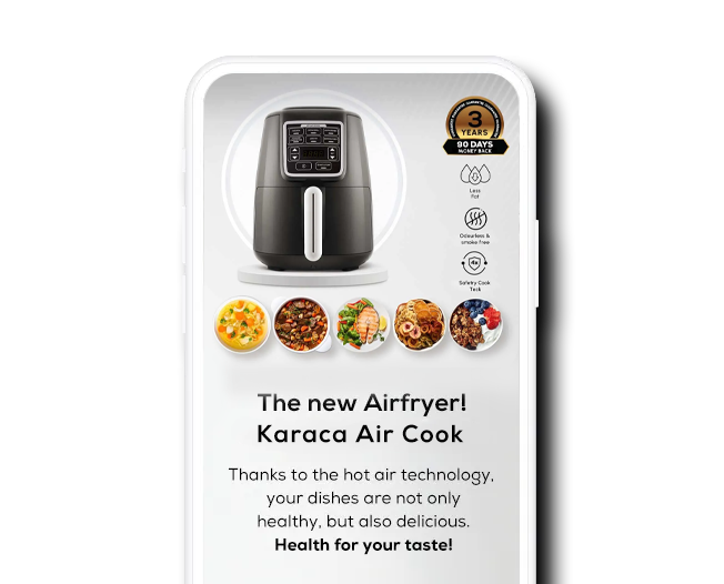 Karaca Air Cook Manual XL Air Fryer Cream Gold - KARACA EUROPE